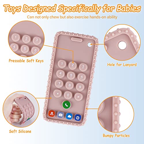 Детски Играчки за никнене на млечни зъби от 6 до 12 месеца, Силикон Прорезыватель във формата на телефон, с дистанционно управление,