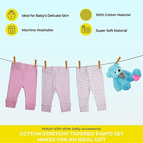 Детски Памучни панталони Spasilk за Новородени и Бебета, Зауженные, 3 опаковки