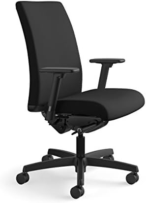 Работно стол със средна облегалка серия HON Ignition - компютърен стол с мека тапицерия за офис маса, черна (HIWM3)
