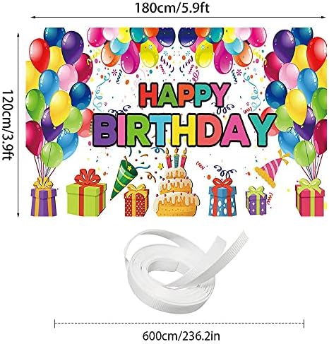 Честит Рожден Ден Банер Фон Украса за Парти по случай рождения Ден на Фон за Снимки за Деца Цветни Балони, за да проверите За Партито