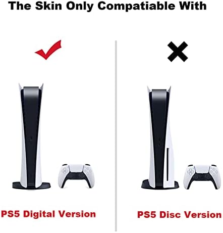 Стикер върху кожата за конзолата PS5 Digital Edition и безжични контролери, Пълен Комплект Защитно кожа, Винил Стикер за PS5 Digital