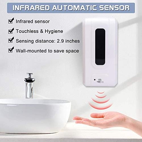 Автоматично дозиране система сапун на другия съпруг, Безконтактно Опаковка дезинфектант за Стенен монтаж, захранван От Батерии,