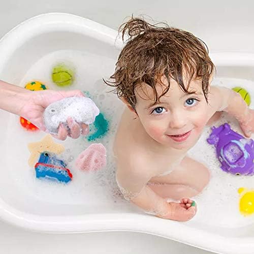 Детска гъба KECUCO основната коняк за къпане, Натурални Детски Гъба за Къпане на Бебета, Времето за Къпане на малки Деца, Красиви