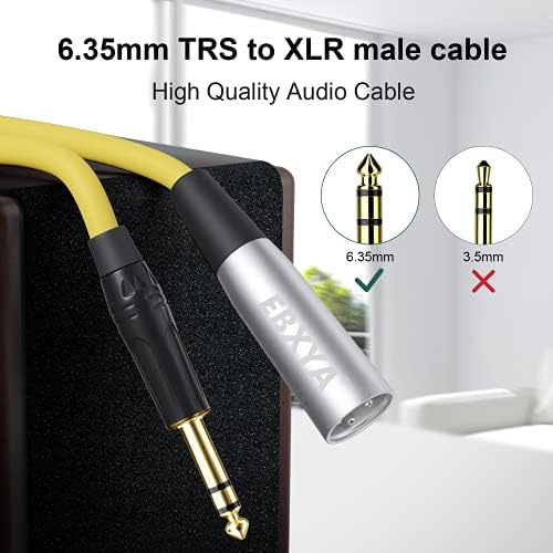 EBXYA 1/4 Штекерный Китара TRS кабел с XLR, 25 Фута, 6,35 мм, Включете TRS до 3-номера за контакт штекерному микрофонному кабел