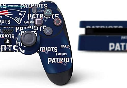 Игри кожата Skinit Decal, Съвместим с PS4 Тънък Пакет - Официално Лицензиран дизайн NFL New England Patriots Blast Design