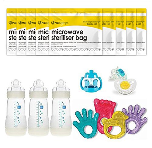 Торбички за микровълнов стерилизатора премиум-клас (20 броя) от Max Strength, Големи и Стабилни Парни пакети за бебешки бутилки,