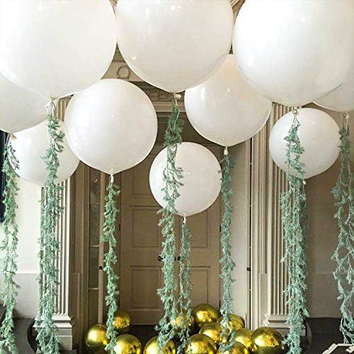 6 БР 36-Инчов Гигантски Латексный балон Бял цвят (Премия Гелиевого качество), Големи балони за Рожден ден, Сватбени Фотосесии и