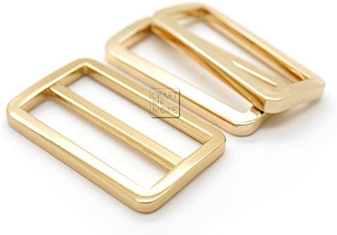 CRAFTMEmore 1 комплект Златни Плоски Метални Чантата си Слайдър и панти 1 бр. Пълзяща Ключалката с 2 бр. Правоъгълни Пръстени Кожен