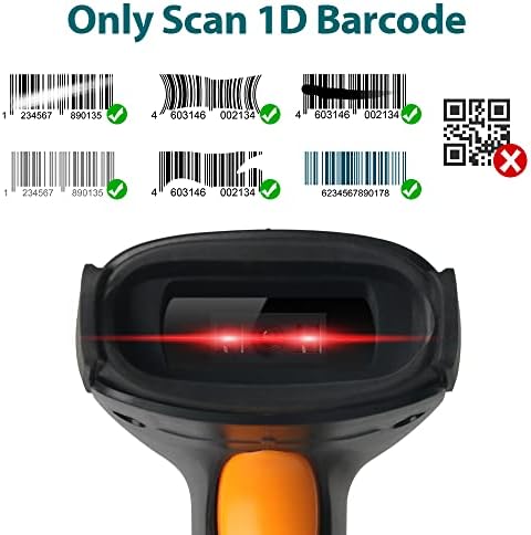 Ръчен баркод скенер Безжичен Четец на баркодове 1D CCD матрица, поддържа LCD дисплей с бар-код, Универсален автоматично Сканиране