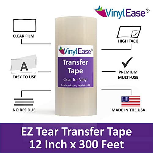 Vinyl лента EZ Ease с размер 12 см х 300 метра в ролка за прехвърляне на разкъсвания EZ с лепило Layflat средна лепкавост. Аппликационная