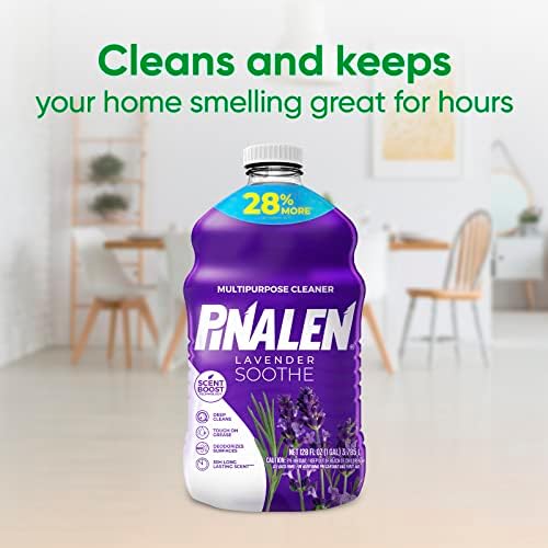 Pinalen Max Aromas Lavender Успокояващ Универсален Почистващ препарат за кухня, пол, баня и повърхности за дома 128 течни унции.