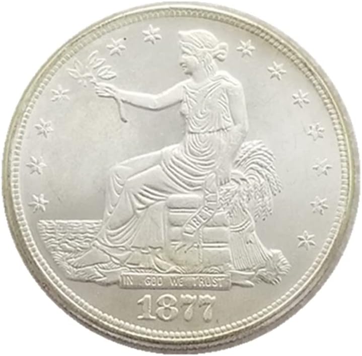 QINGFENG Старинни Занаяти Американска Монета 1877-cc Седнала Цвете Чуждестранна Възпоменателна Монета Сребърен Долар