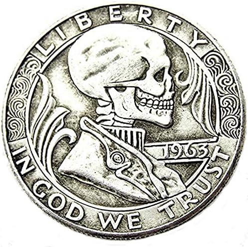 Монета Скитници, 1963 Франклин Полдоллара Череп Зомби Скелет Скитници, Никелови Монети