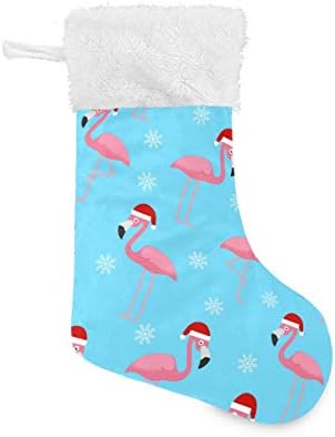 Коледни Чорапи ALAZA, Коледен Фламинго, Дядо коледа, Снежинки, Класически Персонализирани Големи Чорапи, Бижута за Семейни Тържества,
