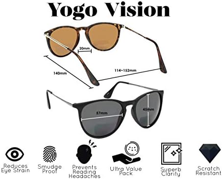 Бифокални Очила Yogo Визия За Мъже и Жени, 2 Pk, Очила За Четене, Защита UV400, Унисекс, Слънчеви Ридеры