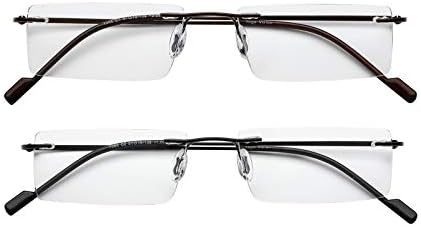 Очила за четене Success Eyewear, 2 Двойки Ультралегких Ридеров без Рамки за мъже и Жени +1,75