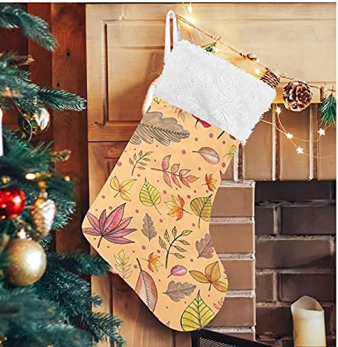 Коледни Чорапи ALAZA, Есенни Листа, Класически Персонализирани Големи Чулочные Украса за Семейни Тържества, декорация за Партита,