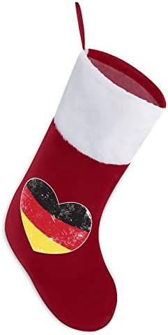 Германия Сърцето Ретро Флаг Коледни Чорапи, Коледни Чорапи Чанта Къщата На Семейство Коледен Декор