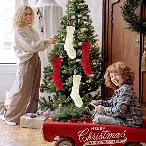 Коледни Чорапи Maraawa, Коледни Чорапи, Вязаный на една Кука Комплект Окачване на Отглеждане с Хубав Бродирани Гномом за Деца, Момчета