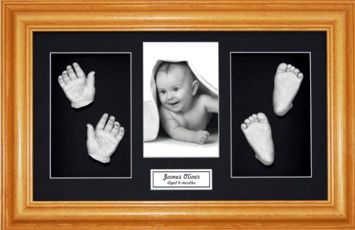 Комплект за леене BabyRice Large Baby (чудесно за близнаци!), рамка от бор с размери 14,5x8,5 инча, черно планина, сребриста метална боя