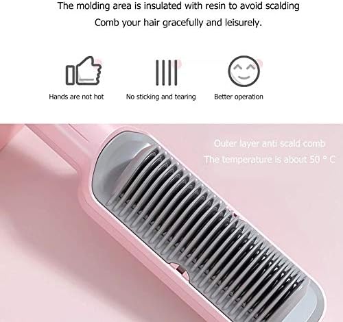 SDFGH 2 в 1 Електрическа четка за коса за изправяне на коса с горещ Въздух, Преносима богат на функции Керамични Гребен маша за