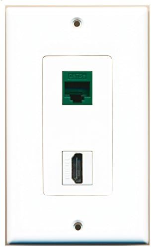 RiteAV - 1 HDMI Порт 1 Порт Cat5e Ethernet Зелена Декоративни Стенни плоча - Стена в комплекта