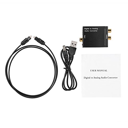 Цифрово-аналогов аудио Конвертор, Оптичен analog / digital digital L/R RCA Конвертор с Оптичен кабел, Подходящ за слушалки PS3 HD