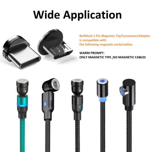 Boffdock 7 бр. Магнитни накрайници тип C и 7 бр. микромагнитных глави за USB устройства с Android с 1 Контактна точка Без USB кабел