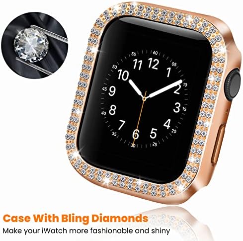 Калъф за часа MIXPOET, съвместим с Apple Watch 44 мм, Калъф за часовници с диаманти за iWatch Series 6 5 4 SE, Аксесоари за часа,