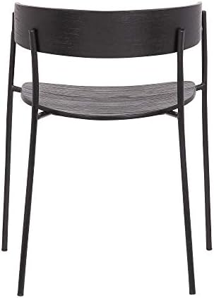 Набор от модерни столове за трапезария Kati Living Perry от дърво и метал, с височина на седалката 2,18 инча, черен
