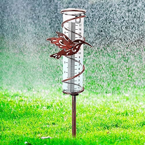 Nanadaya Rain Gauge Outdoor -Стъклен дождемер повишен капацитет 7 инча със защита от замръзване, уличен дождемер Колибри - Перфектната