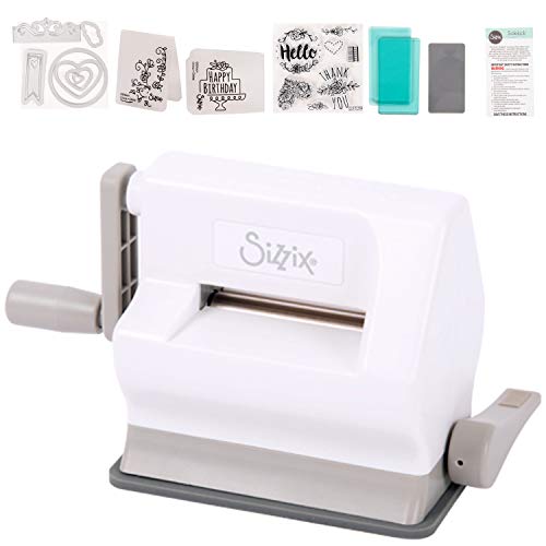 Sizzix Sidekick Starter Kit 661770 Портативна Ръчна Машина за щанцоване и Подпечатване за Декоративно и приложно изкуство, Scrapbooking
