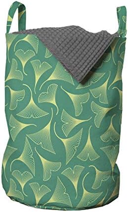 Чанта за дрехи Ambesonne Gingko с шарени листа на традиционните китайски растения Билоба Woodland Spa, Кошница за дрехи с дръжки,