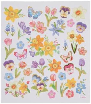 Стикери от фолио с акварел Пролетни цветя за водене на дневник, scrapbooking, производство на пощенски картички, декоративно-приложно