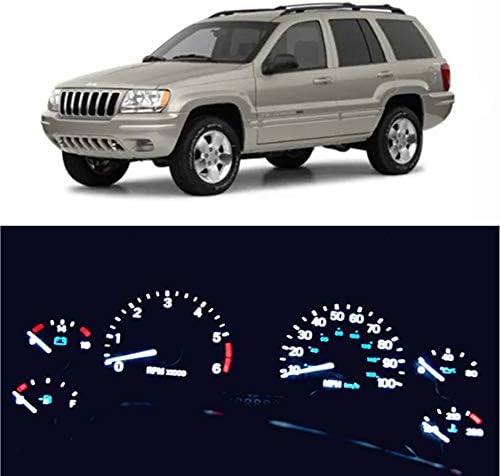 WLJH Супер Ярка Бяла Таблото с Арматурното панел, Измервателни Лампи, Led Комплекти за Jeep Grand Cherokee ZJ 1999-2004, опаковка