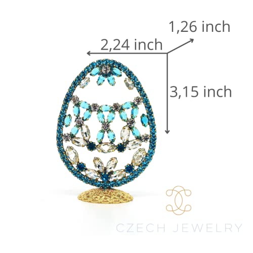 Чудесно великденско яйце - Луксозно великденско бижу, произведено от прозрачни кристали фина кройка и страз цветовете на морските