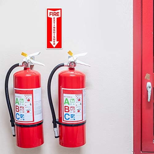 Признаци за пожарогасители, самозалепващи - Комплект от 10 - 4,25 x 11 - UV-Защитени от атмосферни влияния етикети