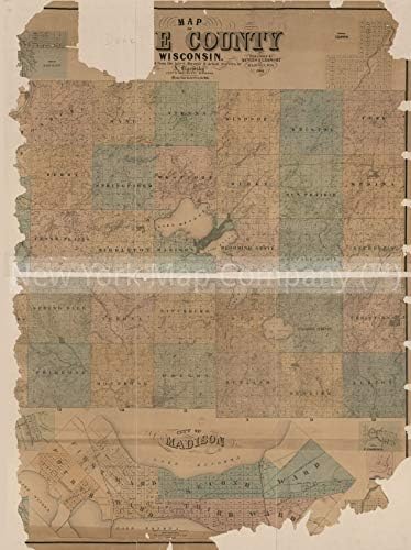 Карта на INFINITE PHOTOS 1861| Карта на окръг Дейн, Уисконсин| Кадастралната окръг Дейн|Поземлени|Имоти