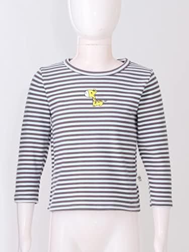 Oyolan Детски / Бебешки Основни Ризи На Райета, Блузи, Поло с дълъг ръкав, Пуловер, Тениска, Топли Върховете