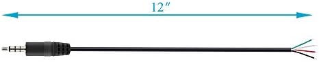 Fancasee (4 комплект за Подмяна 3,5 мм щепсела на гола носа и горната част проводник с Отворен край, TRRS 4 Щифта Стерео 1/8 3,5
