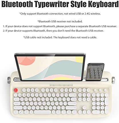 Клавиатура за пишеща машина с подсветка, Безжична Bluetooth 5.0, ретро Естетика, сладки Кавайные Кръгли Капачки за ключове, 106
