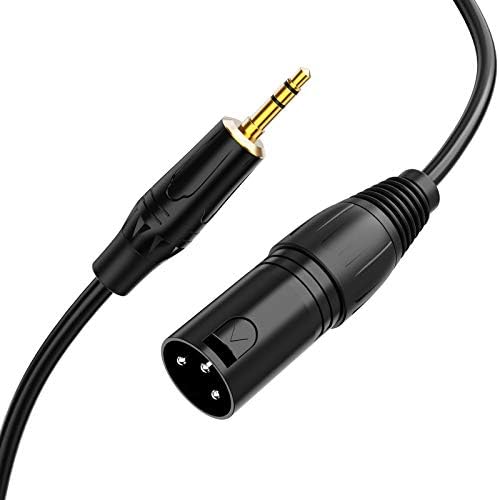 CableCreation Кабел 3.5 мм-XLR 10 фута, Микрофон, кабел 3.5 мм от щепсела до штекеру XLR кабел XLR-3,5 мм, съвместим с iPhone, iPod,