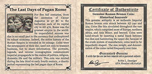ПОСЛЕДНИТЕ ДНИ на ЕЗИЧЕСКИ РИМ - автентична римска бронзова монета в Мини-албума - Истински римски антики 240-324 години археологическо
