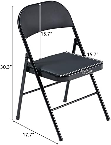 Karl home 4 Комплекта Черни Сгъваеми столове с меки седалки за улиците, както и помещения, Джобно Складываемое Търговско седалка