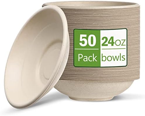 еднократни Купички за супа на 24 унции, хартиени Чаши в опаковка по 50 броя, Големи Хартиени Чаши, Идеални за мляко, зърнени закуски,