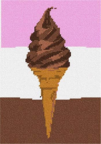 комплект за бродиране pepita: Рог за шоколадов сладолед, 7 x 10