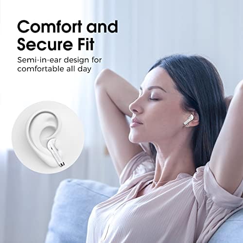 Безжични слушалки FAMOO, Слушалки, Bluetooth 5.3, Мини Bluetooth слушалки с мини зарядно калъф 35H, бързо зареждане чрез USB-C Вградени