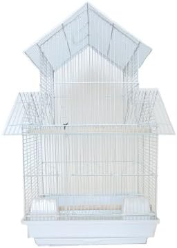 YML Малка Пагода, с размери 18 на 14 Инча, Горната Клетка за птици, Бяла