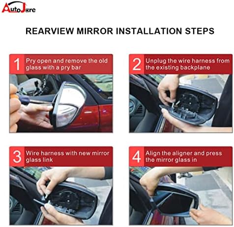 Шофьорска Лявото Спедиция Огледално Стъкло с нагревател със Сляпо Петно Подмяна на Задния Притежателя за 2012-2017 Ford Convex Mirror