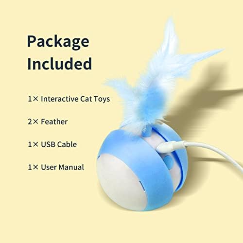 Интерактивна Играчка-топка за котки PAKEWAY със Звук Птици и led осветление, Автоматична Нерегулярная играчка за котки с въртене